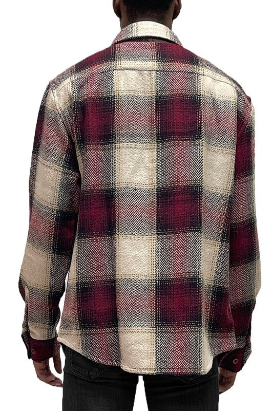 Super Thick Flannel Shirt Jacket Checkered Plaid Shacket - Jake J Shop