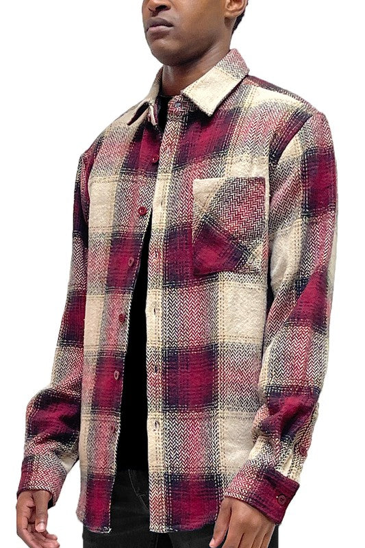 Super Thick Flannel Shirt Jacket Checkered Plaid Shacket - Jake J Shop