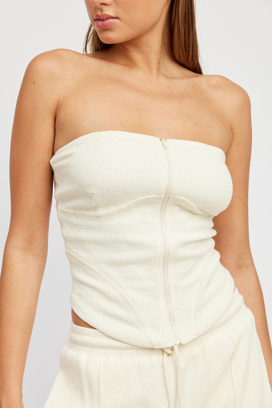 ZIP UP TUBE TOP - Jake J Shop