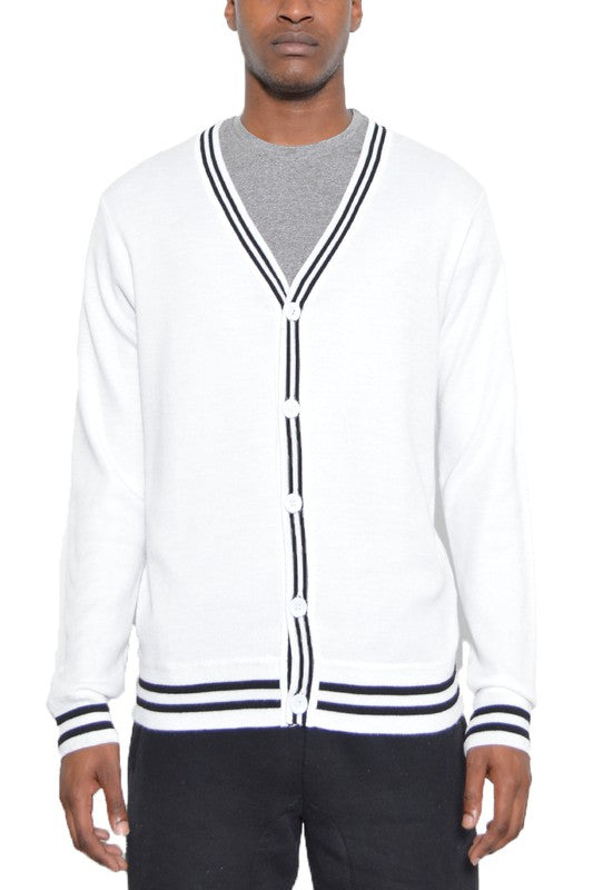 TWO STRIPE CARDIGAN - Jake J Shop