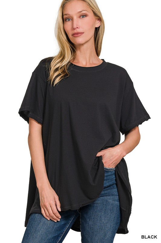 ZENANA Oversized T-Shirt Cotton Drop Shoulder