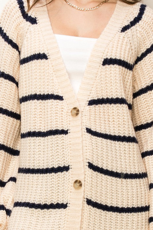 Made for Style Oversized Striped Sweater Cardigan - Jake J Shop