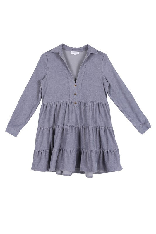 Corduroy tiered dress - Jake J Shop