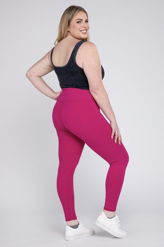 Plus V Waist Full Length Leggings - Jake J Shop