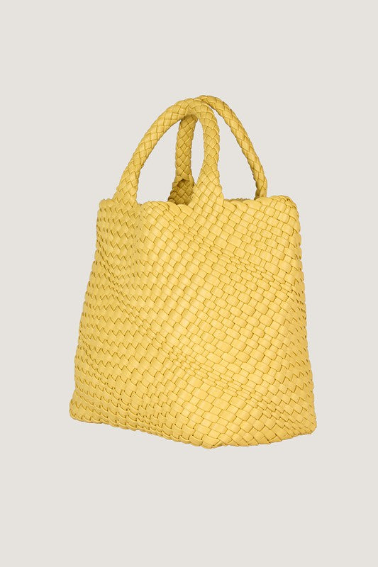 Sunshine Woven bag medium Yellow - Jake J Shop