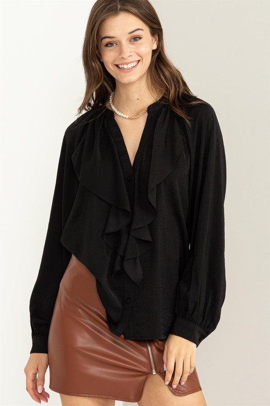 Long Sleeve Ruffle Blouse