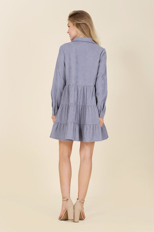 Corduroy tiered dress - Jake J Shop