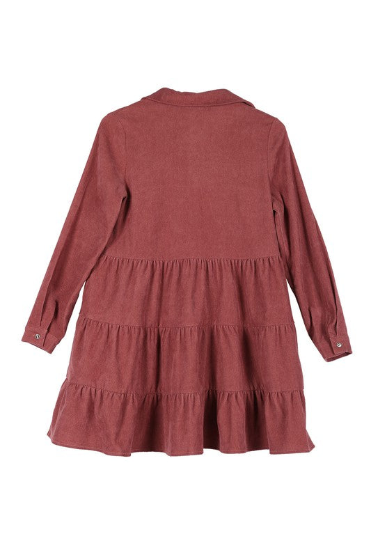 Corduroy tiered dress - Jake J Shop