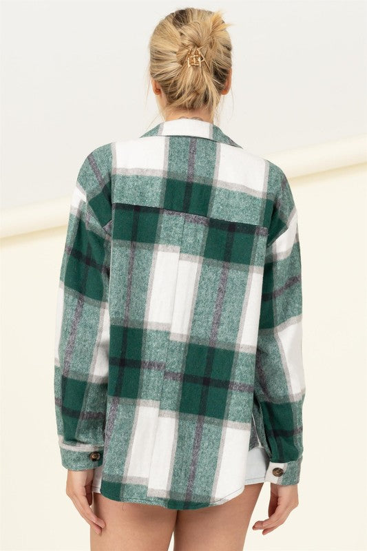 Effortless Ease Plaid Print Shacket - Jake J Shop