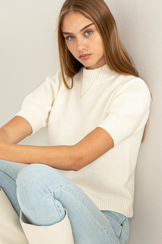 Lovely Embrace Puff Sleeve Sweater Top - Jake J Shop