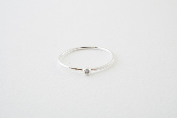 Bezel Crystal Solitaire Ring - Jake J Shop