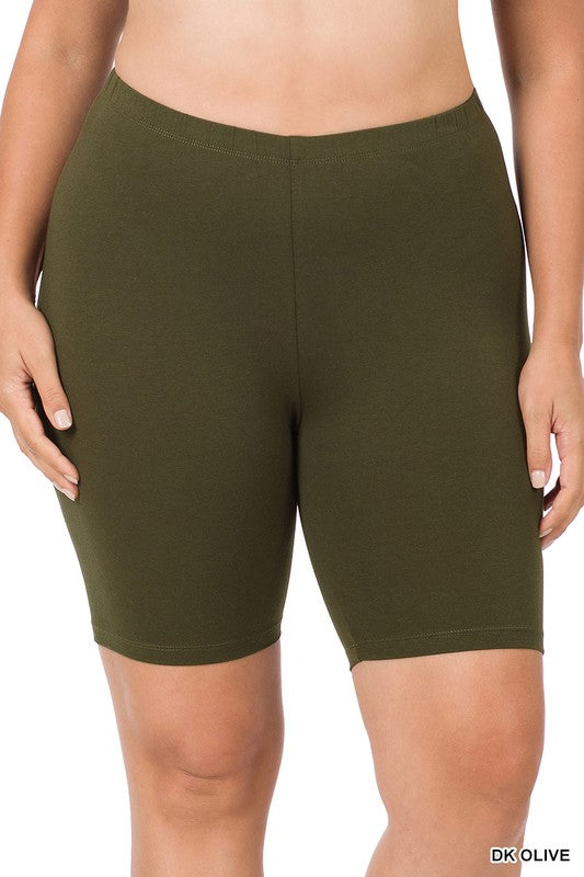 Plus Size Premium Cotton Biker Shorts