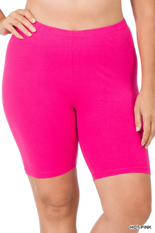 Plus Size Premium Cotton Biker Shorts