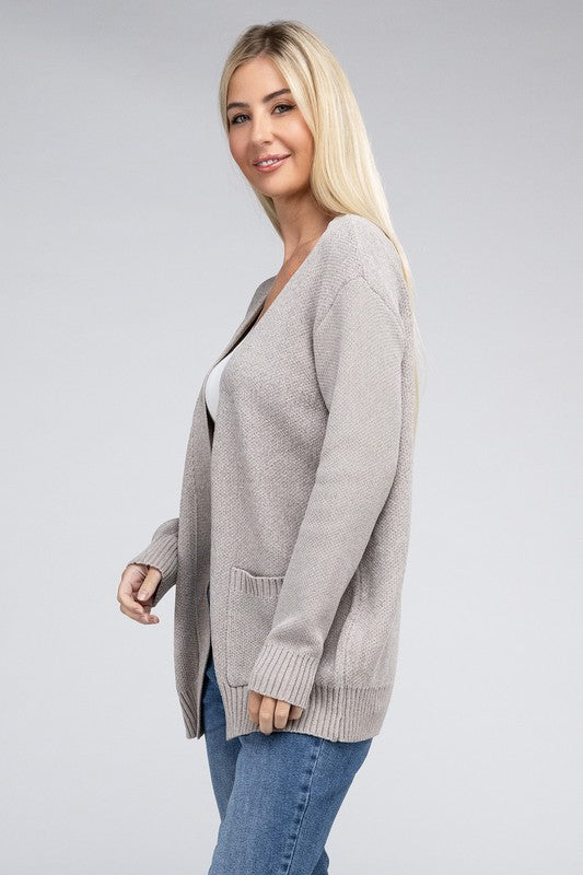 Melange Open Front Sweater Cardigan