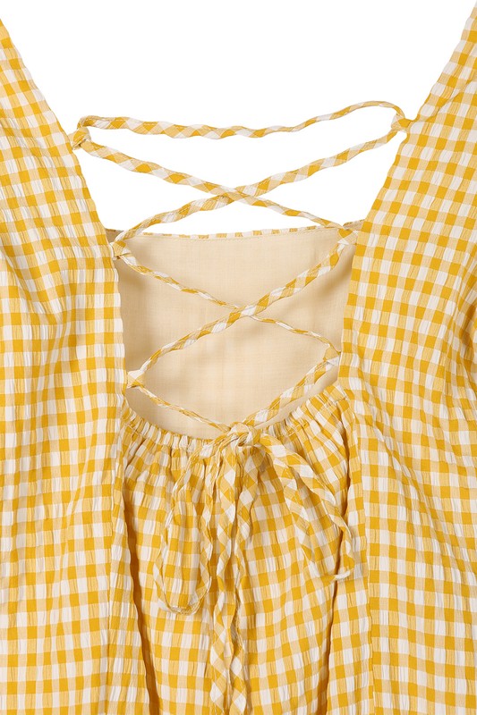 SS back strap dress - gingham