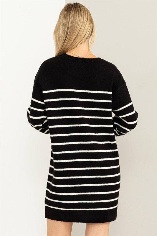 Casually Chic Striped Sweater Dress - Jake J Shop