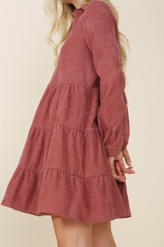 Corduroy tiered dress - Jake J Shop