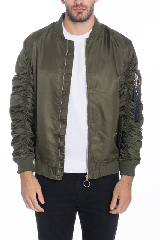 Weiv Men's Casual MA-1 Flight Lined Bomber Jacket - Jake J Shop