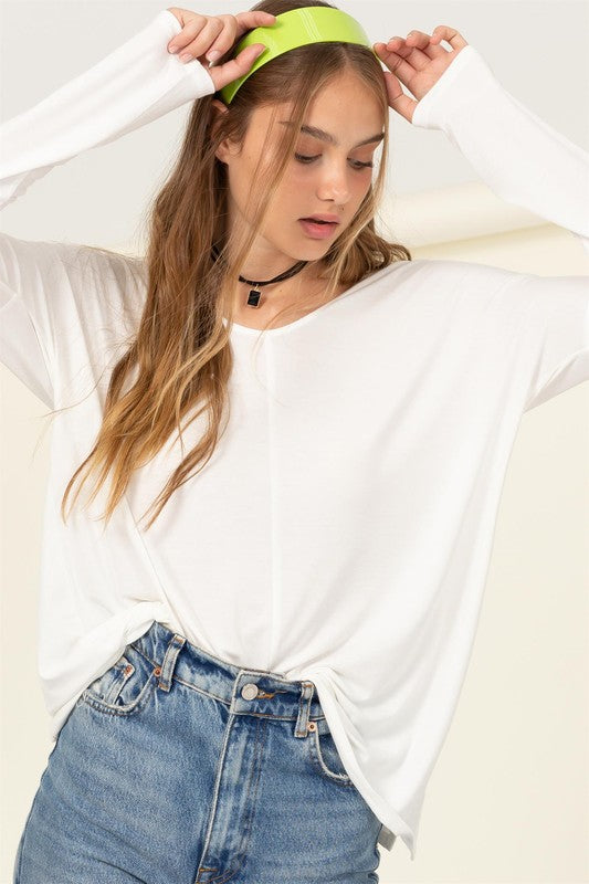 Effortless Endeavor Oversized Long Sleeve Top - Jake J Shop