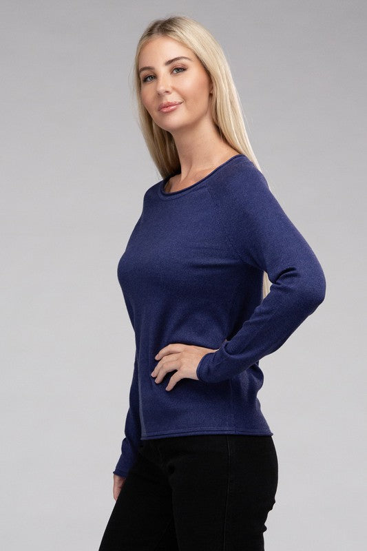 Viscose Round Neck Basic Sweater