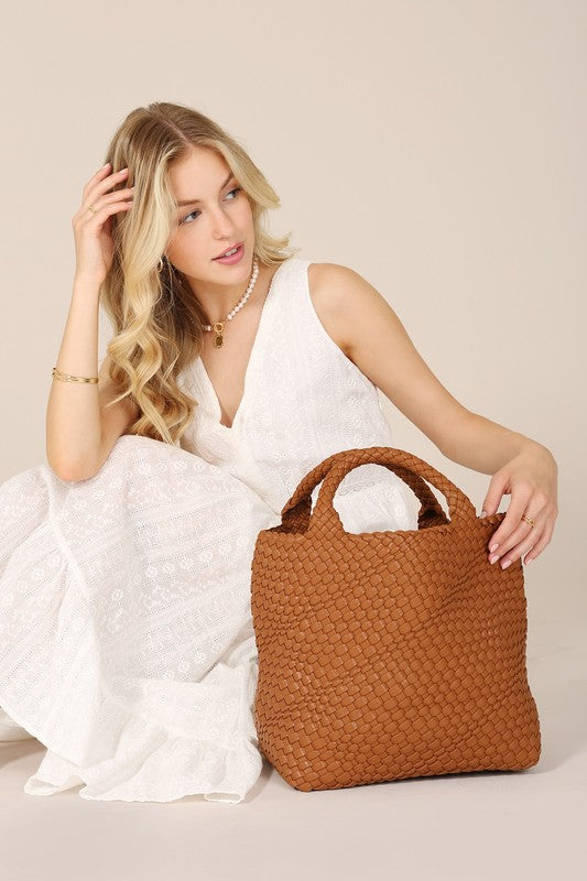 Sunshine Woven bag medium Yellow - Jake J Shop