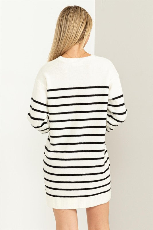 Casually Chic Striped Sweater Dress - Jake J Shop