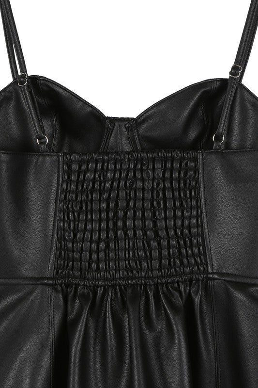 Vegan leather bustier mini dress - Jake J Shop