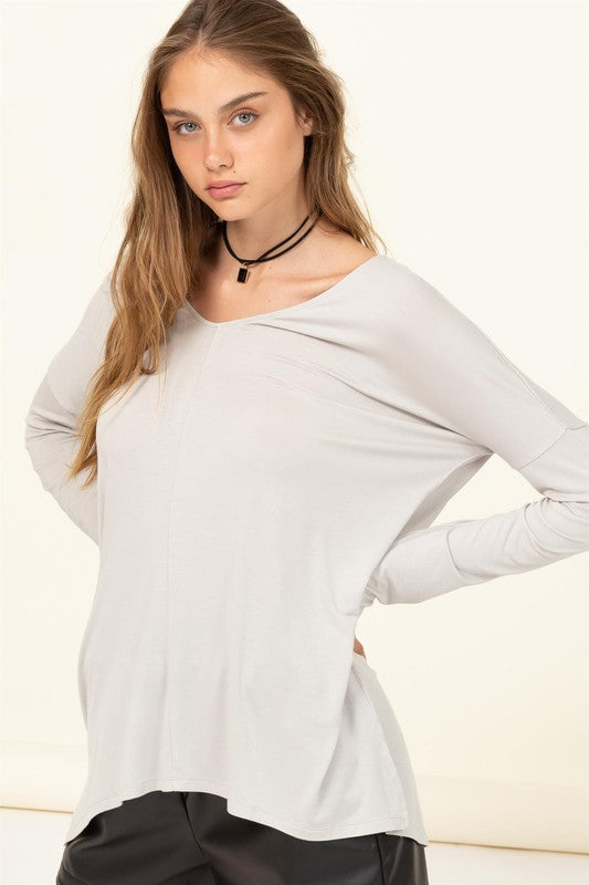 Effortless Endeavor Oversized Long Sleeve Top - Jake J Shop