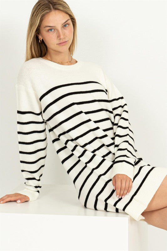 Casually Chic Striped Sweater Dress - Jake J Shop