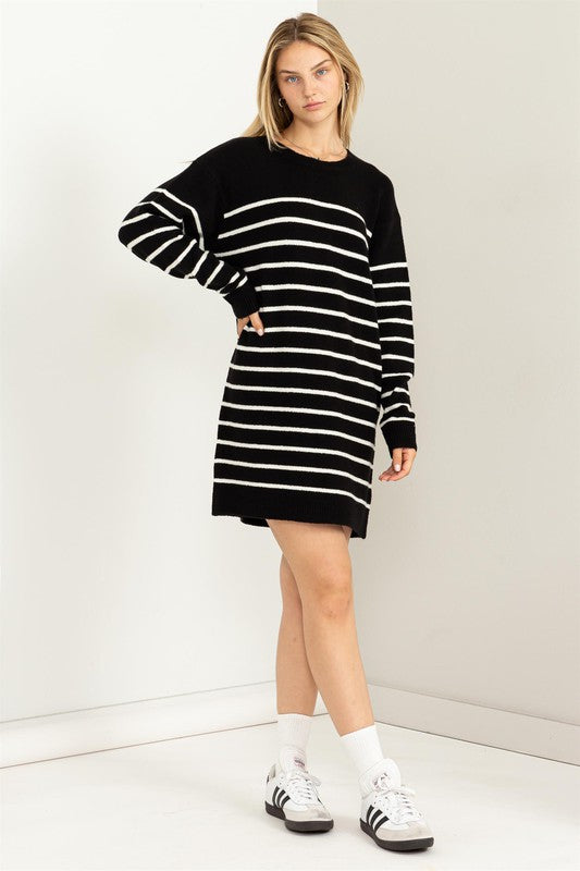 Casually Chic Striped Sweater Dress - Jake J Shop