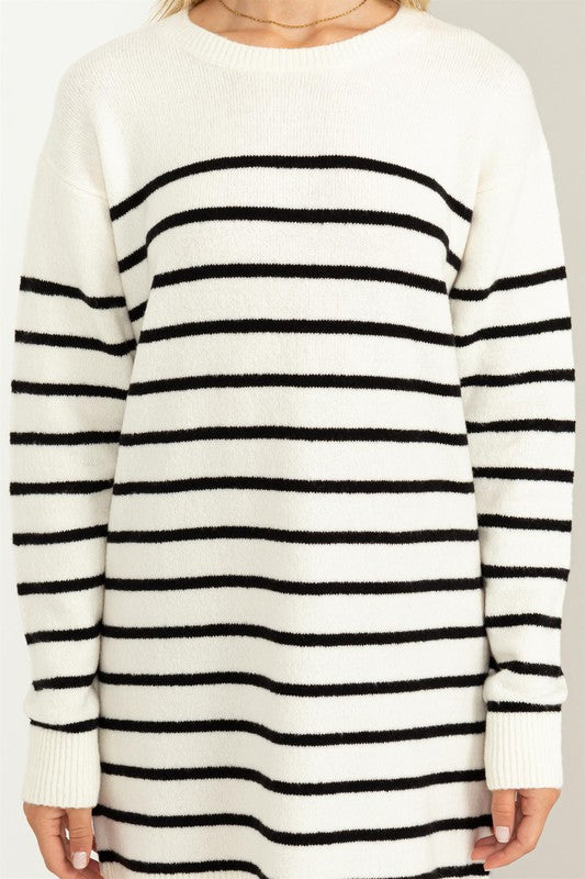 Casually Chic Striped Sweater Dress - Jake J Shop