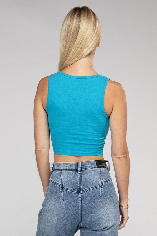 Cotton Square Neck Cropped Cami Top - Jake J Shop