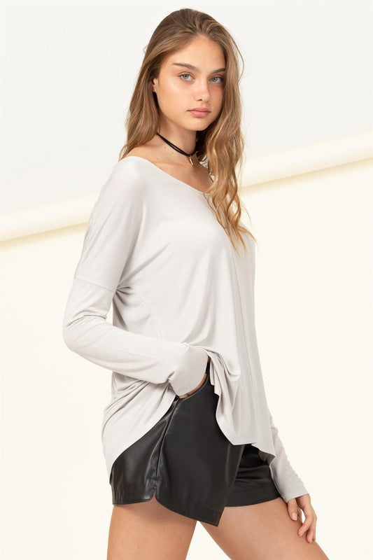 Effortless Endeavor Oversized Long Sleeve Top - Jake J Shop