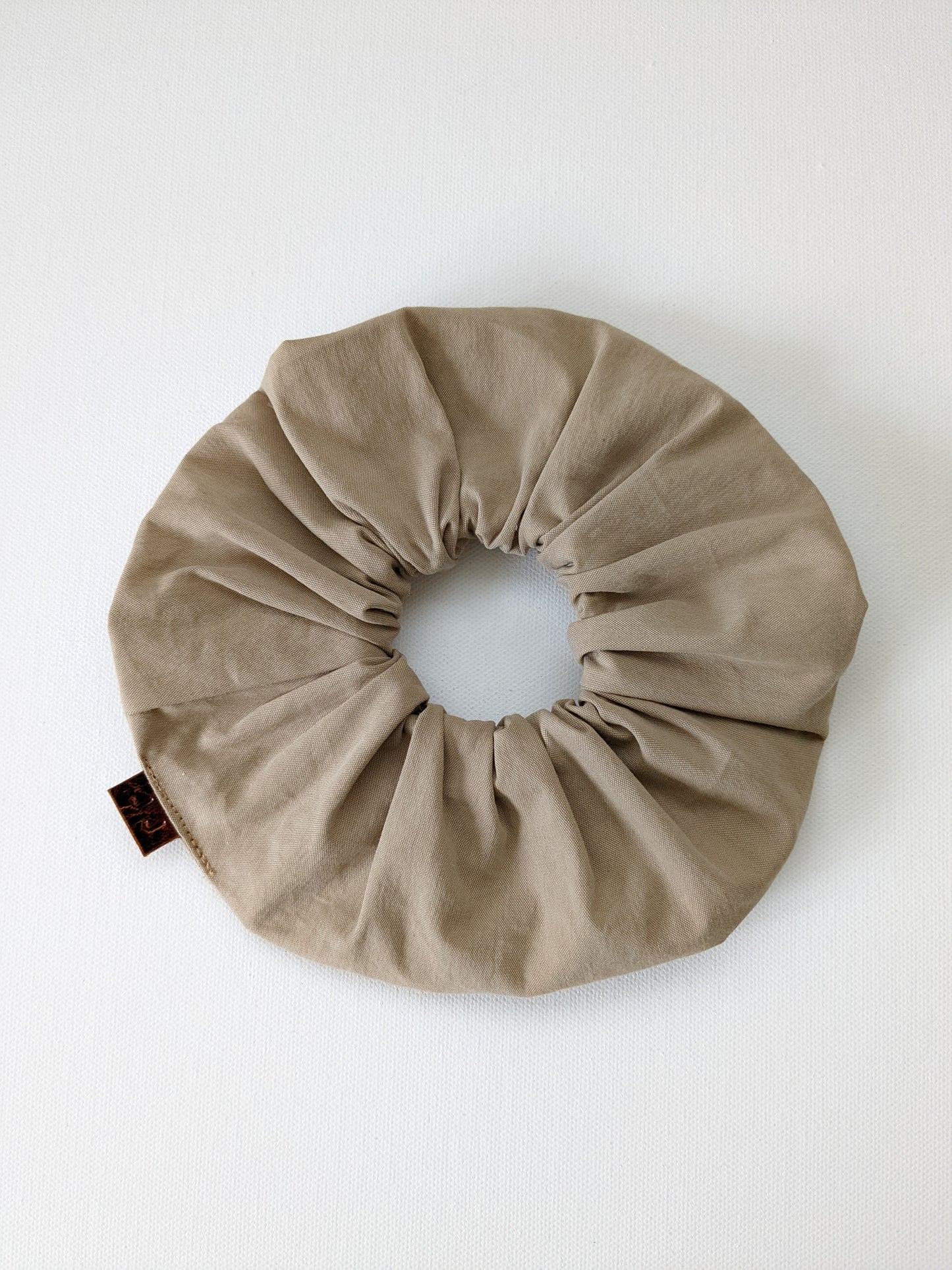 Handmade Khaki Outdoor Scrunchie Large