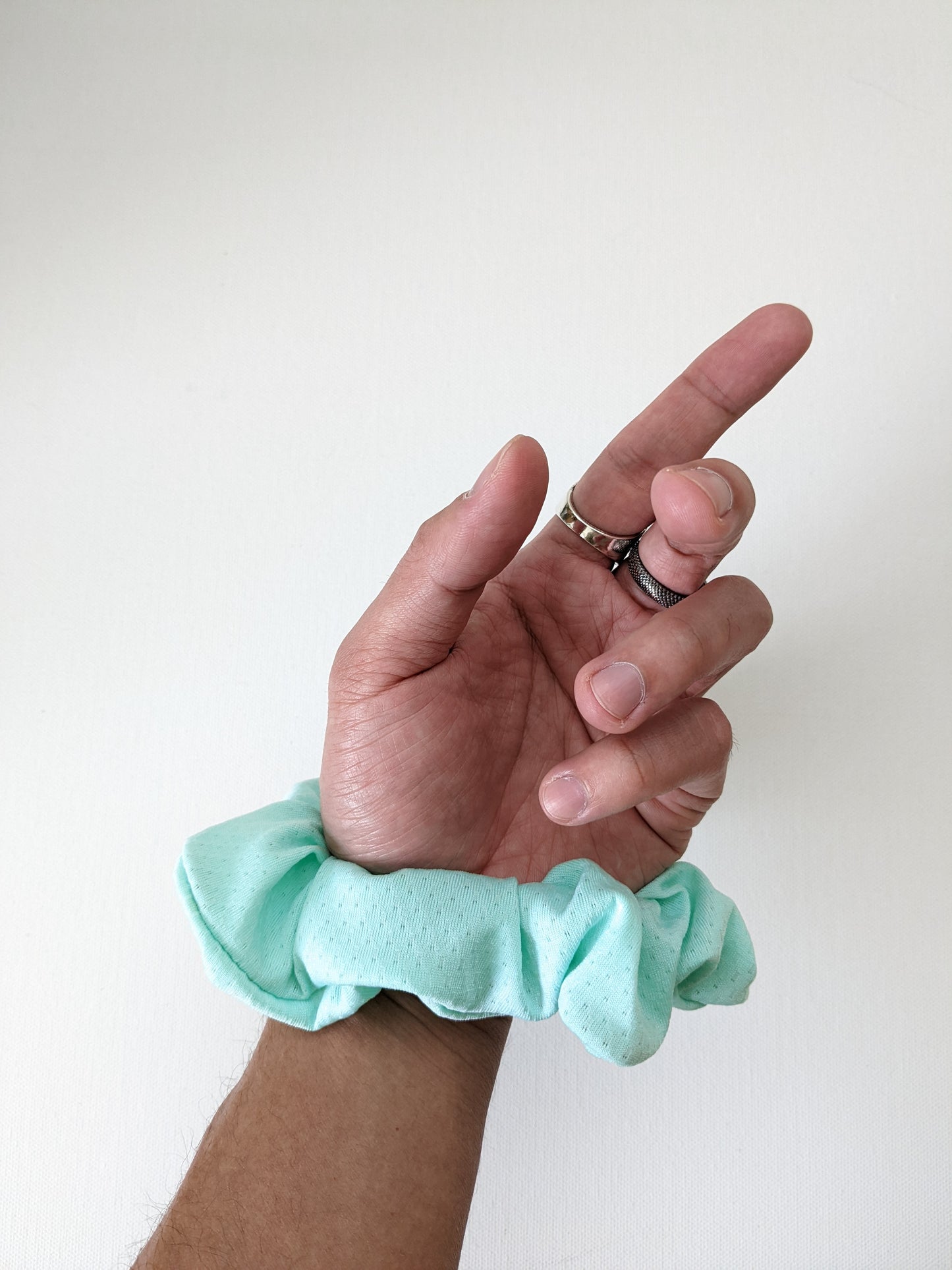 Handmade Mint Mini Workout Scrunchie