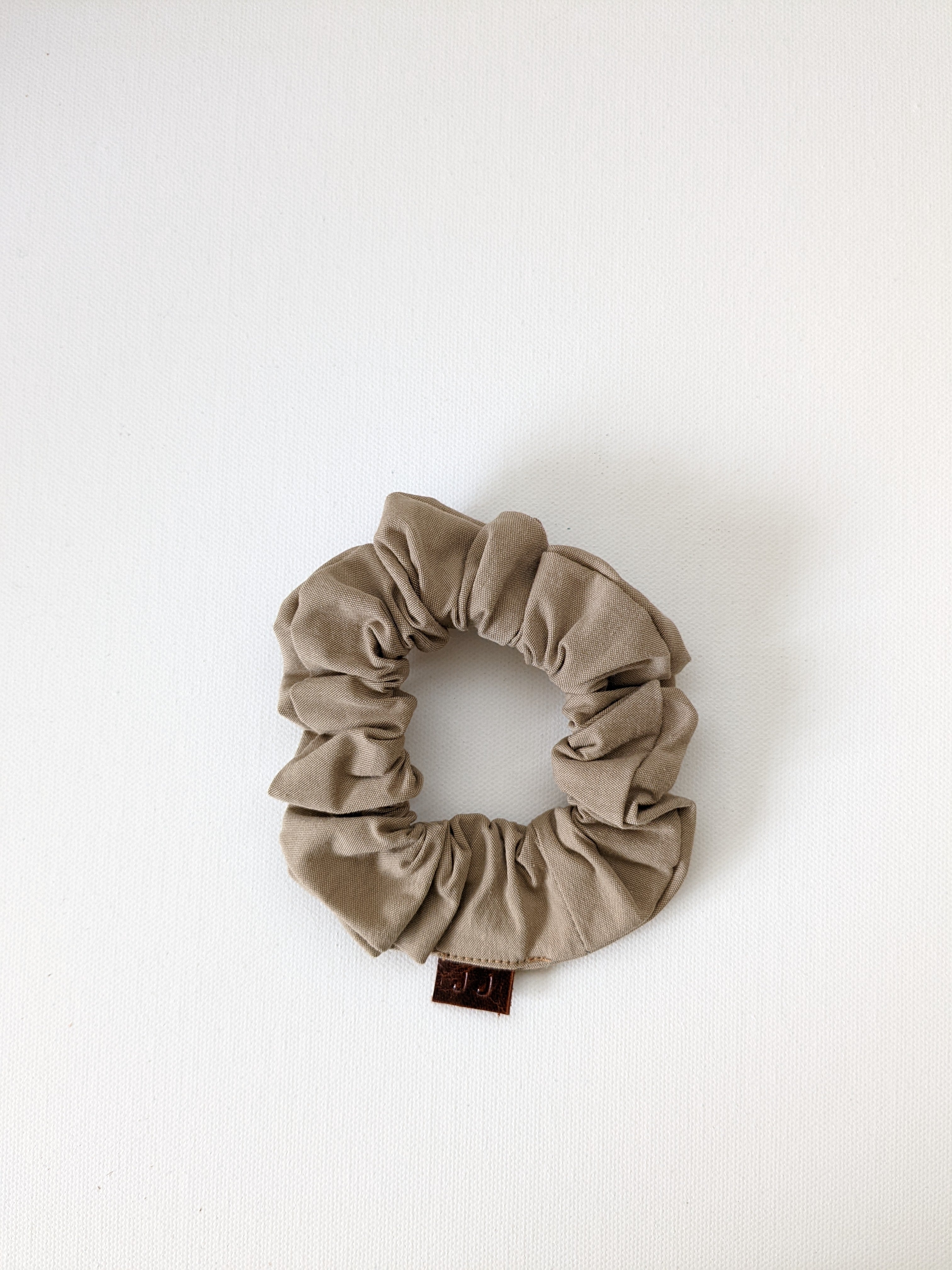 Handmade Khaki Mini Outdoor Scrunchie