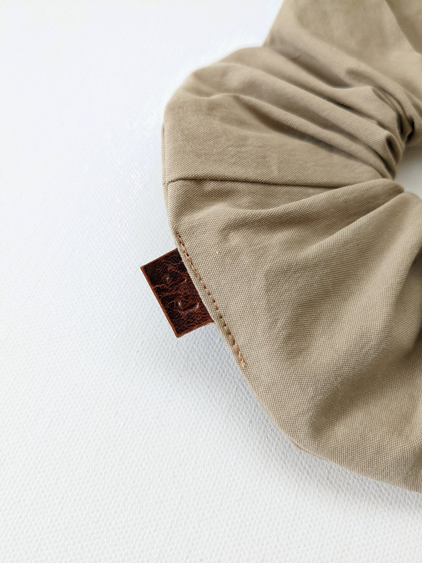 Handmade Khaki Outdoor Scrunchie Large