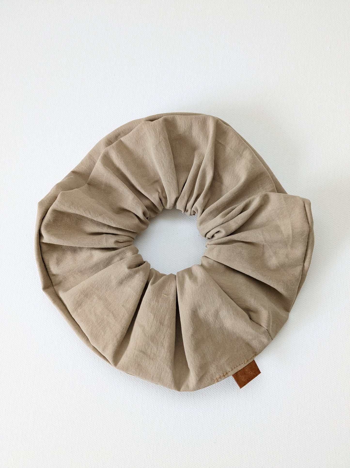 Handmade Khaki Outdoor Scrunchie Large