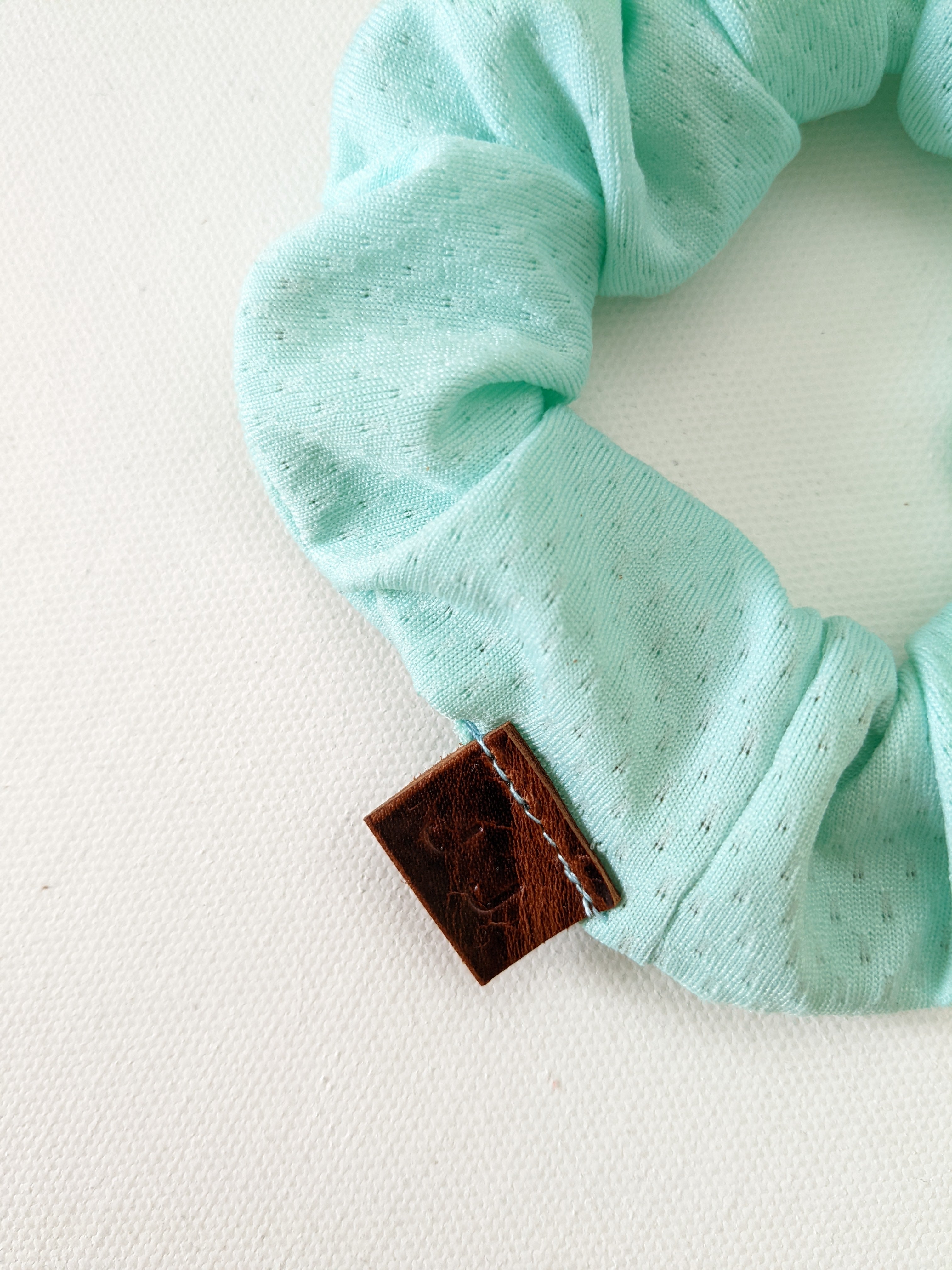 Handmade Mint Mini Workout Scrunchie